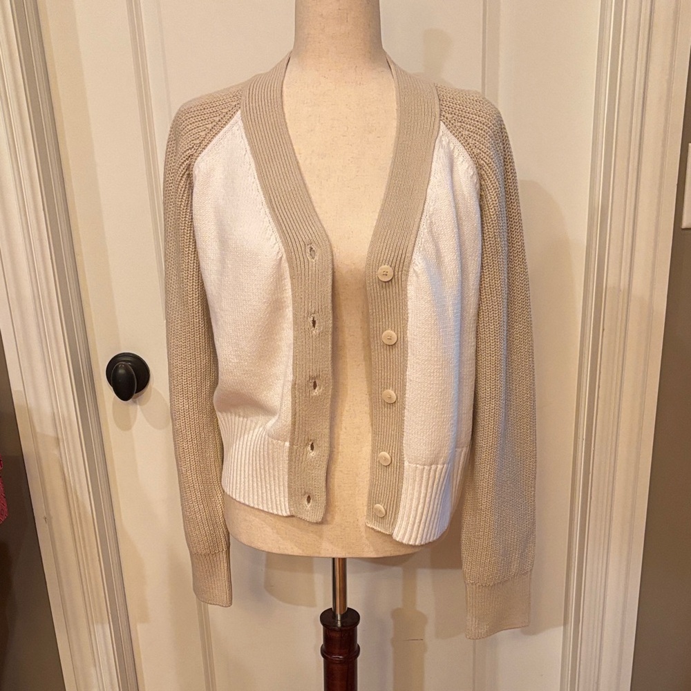 Fifteen Twenty Beige and Cream Cardigan